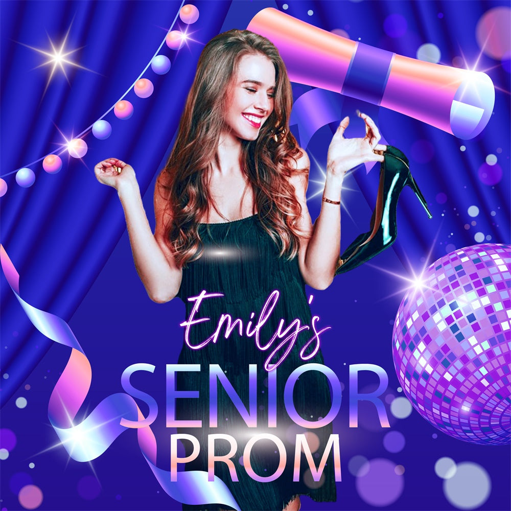 Prom Backdrop Ideas Neon Vibes Glitter Customized Party Graduation Backdrop LXX6-150