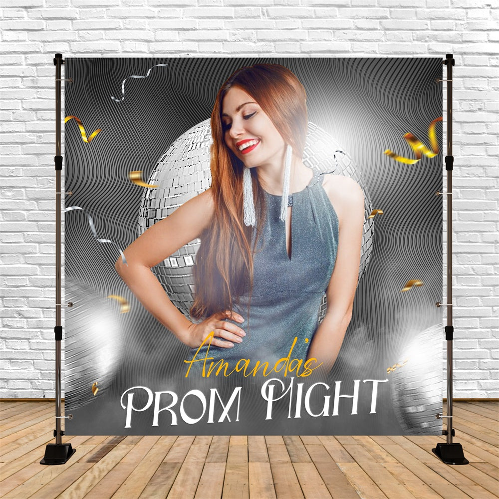 Prom Photo Backdrop Glam Vibes Disco Customized Party Graduation Backdrop LXX6-156