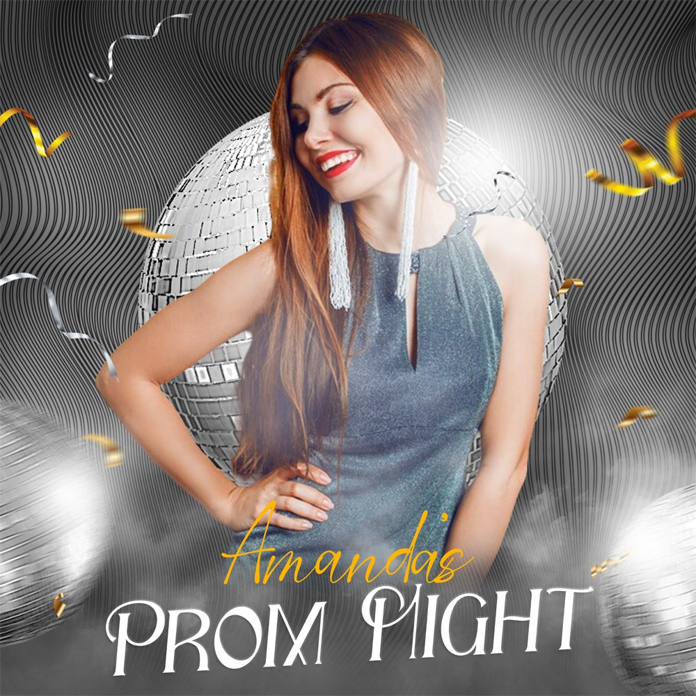 Prom Photo Backdrop Glam Vibes Disco Customized Party Graduation Backdrop LXX6-156