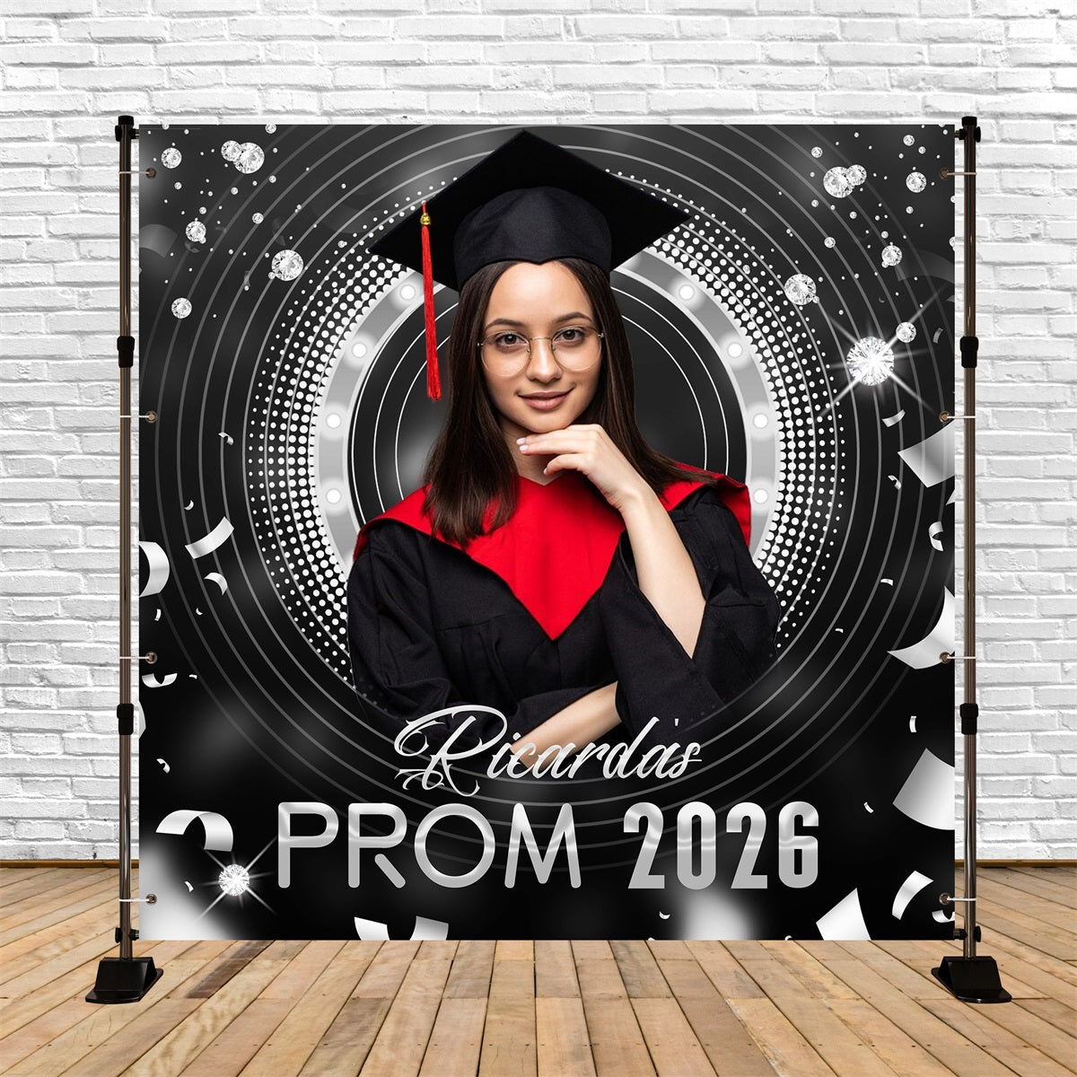 Backdrop For Prom Diamond Glam Circle Custom Party Graduation Backdrop