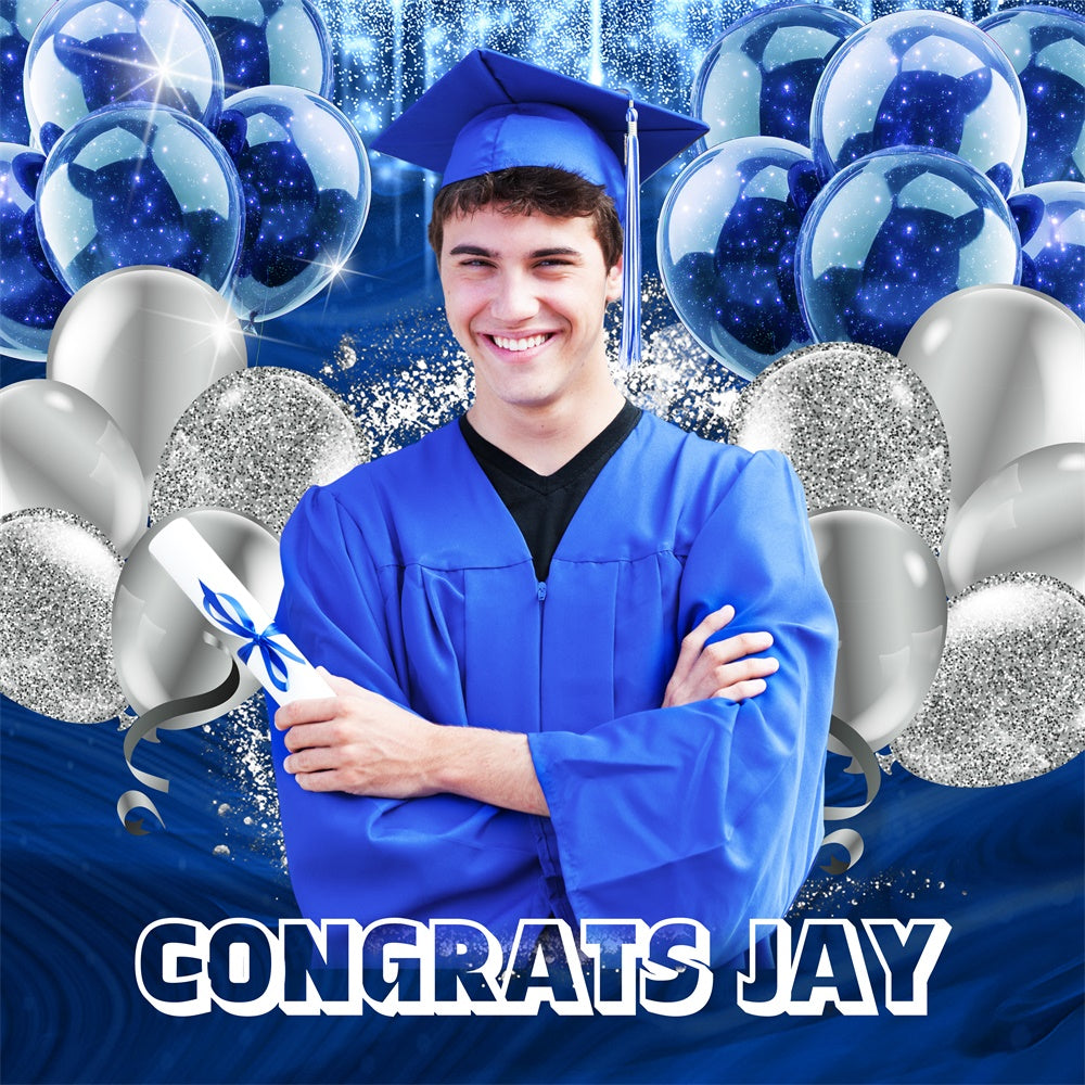 2025 Graduation Backdrop Shiny Balloon Custom Party Graduation Backdrop LXX6-176
