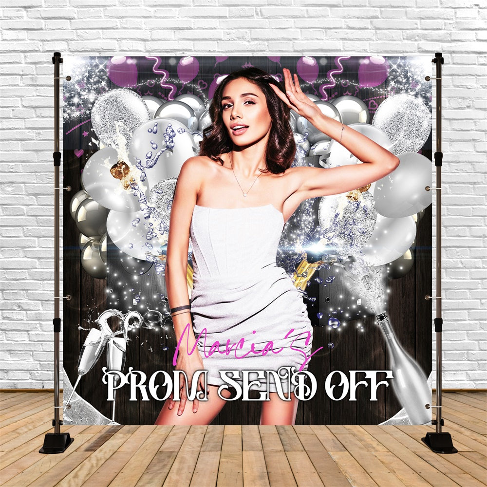 Prom Photo Backdrops Silvery Glamour Custom Party Graduation Backdrop LXX6-180