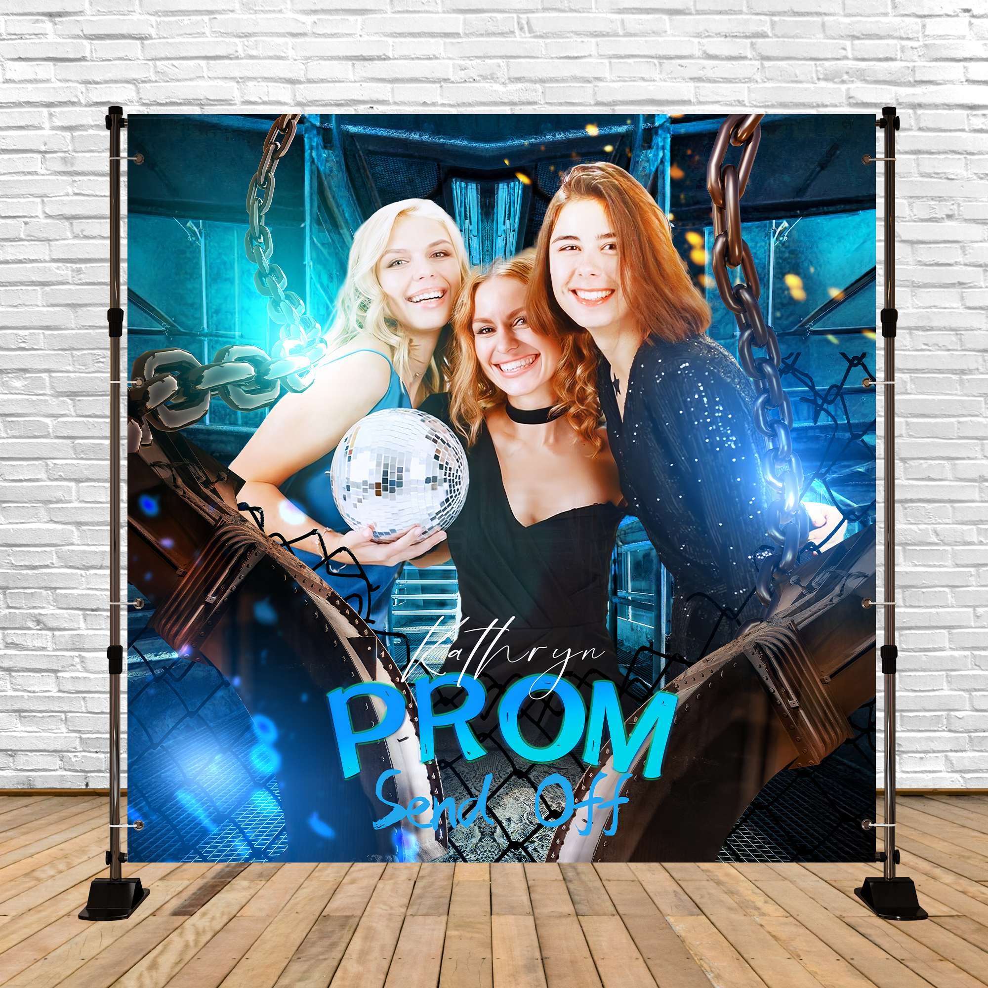 Prom Backdrop Ideas Disco Glow Night Customized Party Graduation Backdrop LXX6-186