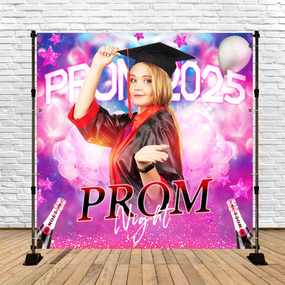 Prom 2025 Backdrop Fantasy Lights Customized Party Graduation Backdrop LXX6-199