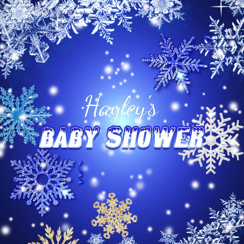 Baby Shower Backdrop Ideas Snow Queen Blue Custom Backdrop LXX6-224