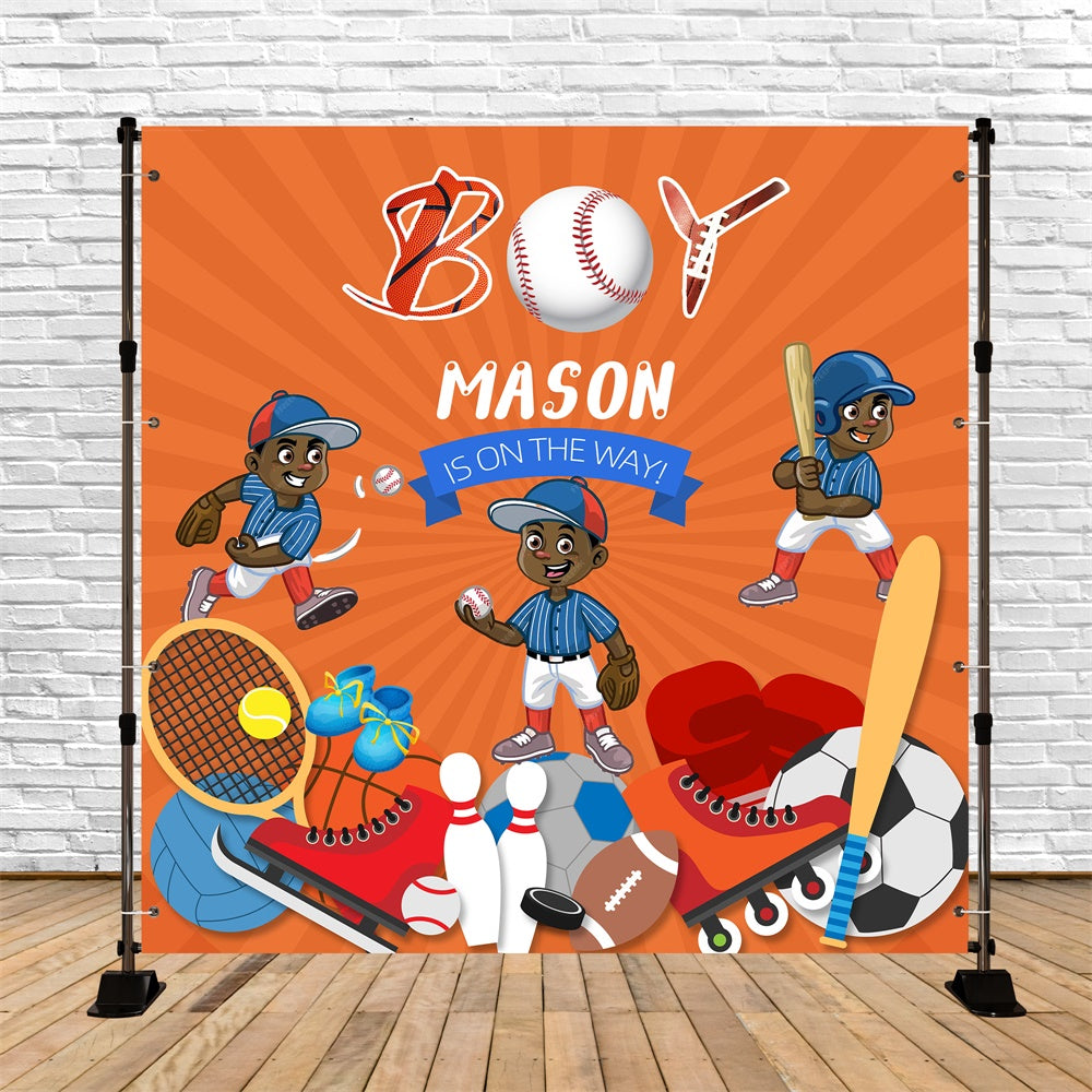Custom Baby Shower Backdrop Little League Legend Backdrop LXX6-225