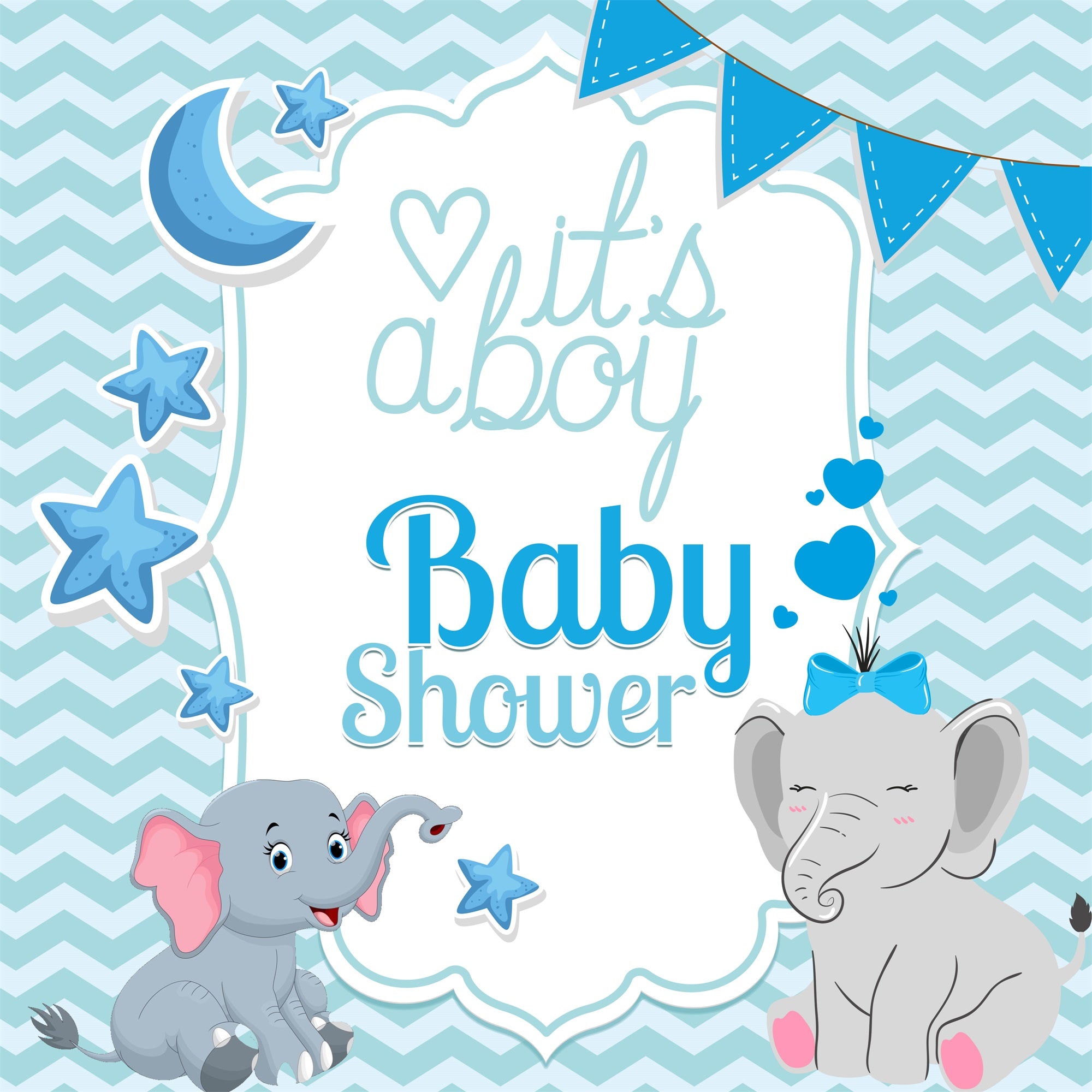 Backdrop For Baby Shower Blue Elephant Dreams Backdrop LXX6-226