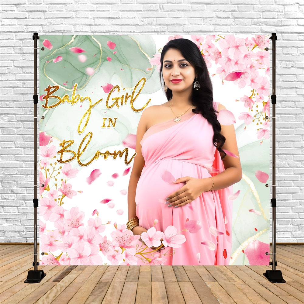 Baby Shower Backdrop Ideas Pink Petals Peace Custom Backdrop LXX6-233