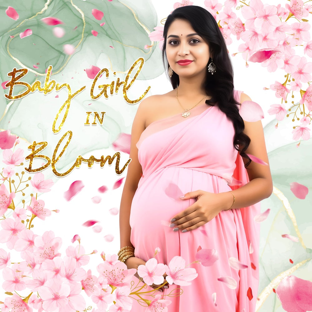 Baby Shower Backdrop Ideas Pink Petals Peace Custom Backdrop LXX6-233