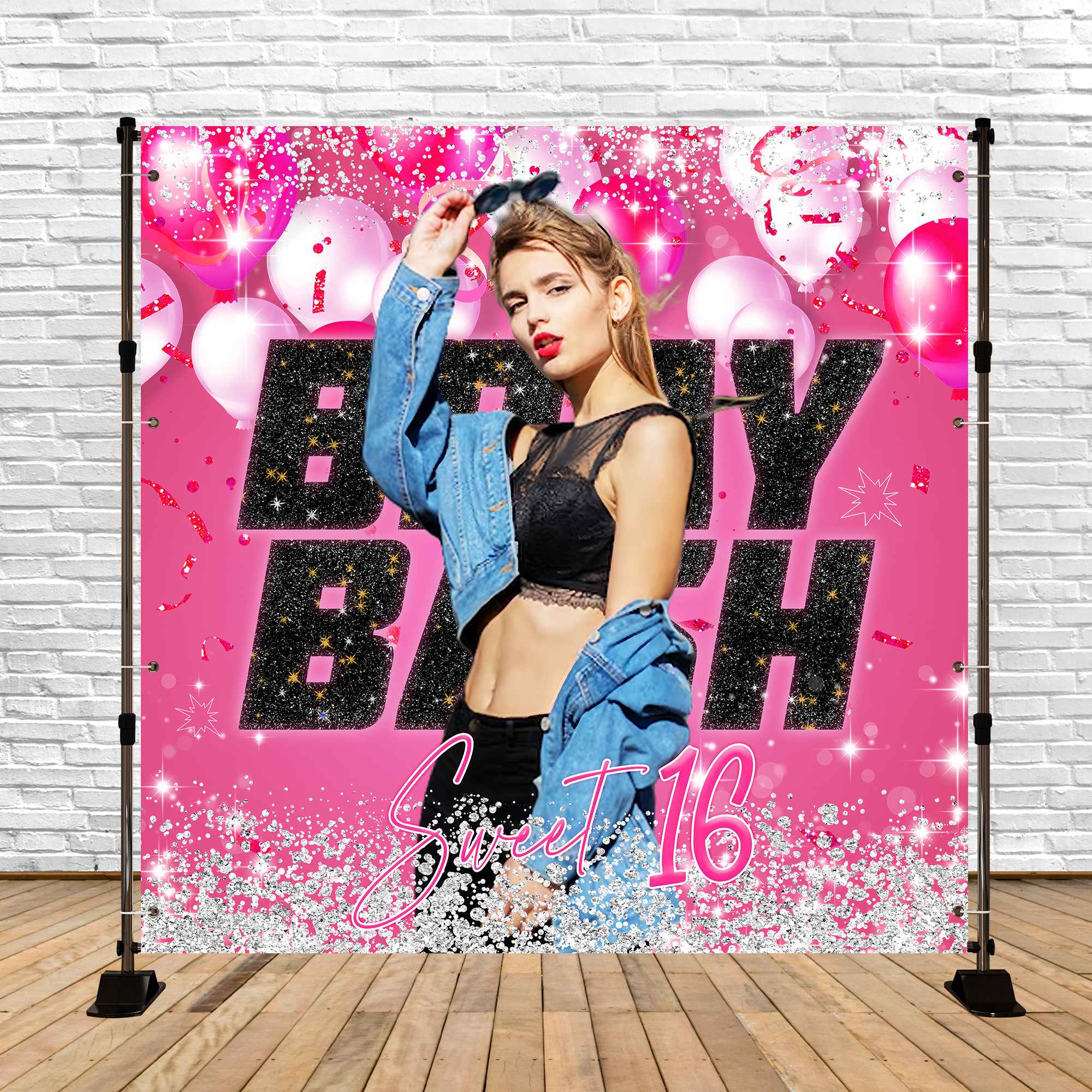 Happy Birthday Backdrops Confetti Dream Sweet 16 Custom Backdrop LXX6-60