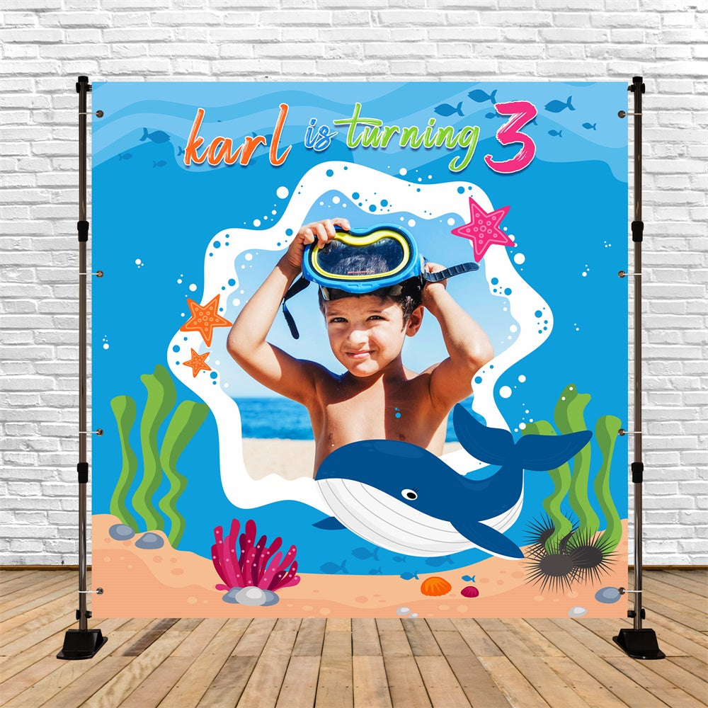 Personalized Birthday Backdrop Ocean Explorer 3rd Backdrop LXX6-64
