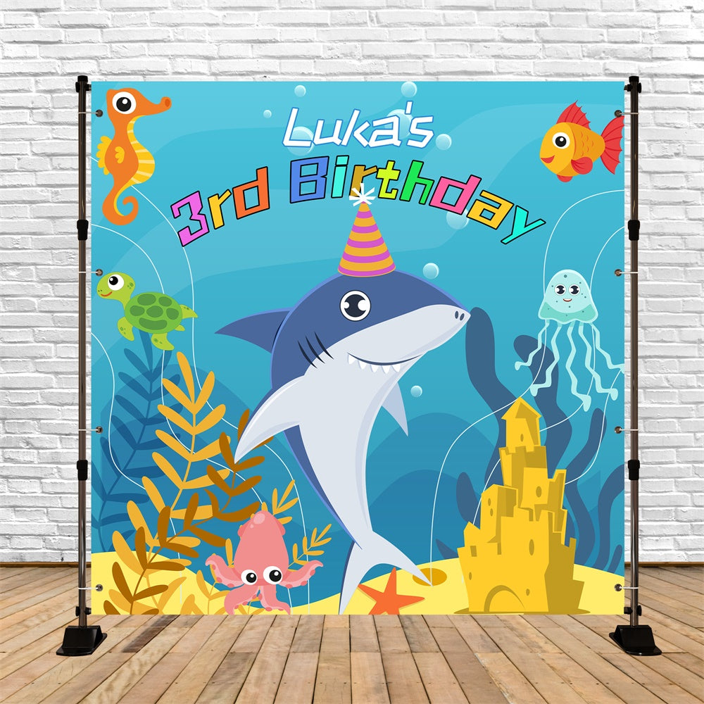 Backdrop For Birthday Party Baby Shark Bash Custom Backdrop LXX6-69