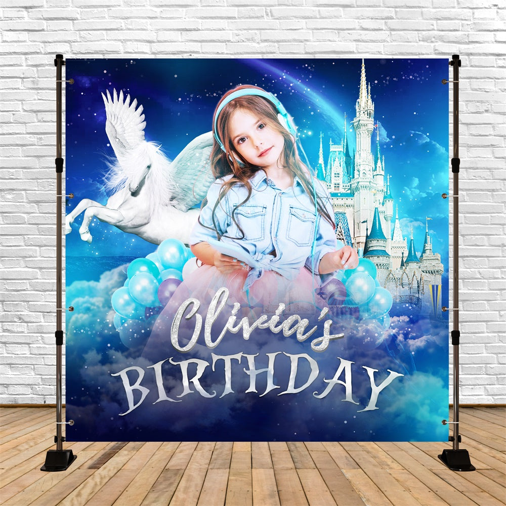 Castle Backdrop For Birthday Party Magical Castle Sky Backdrop LXX6-79