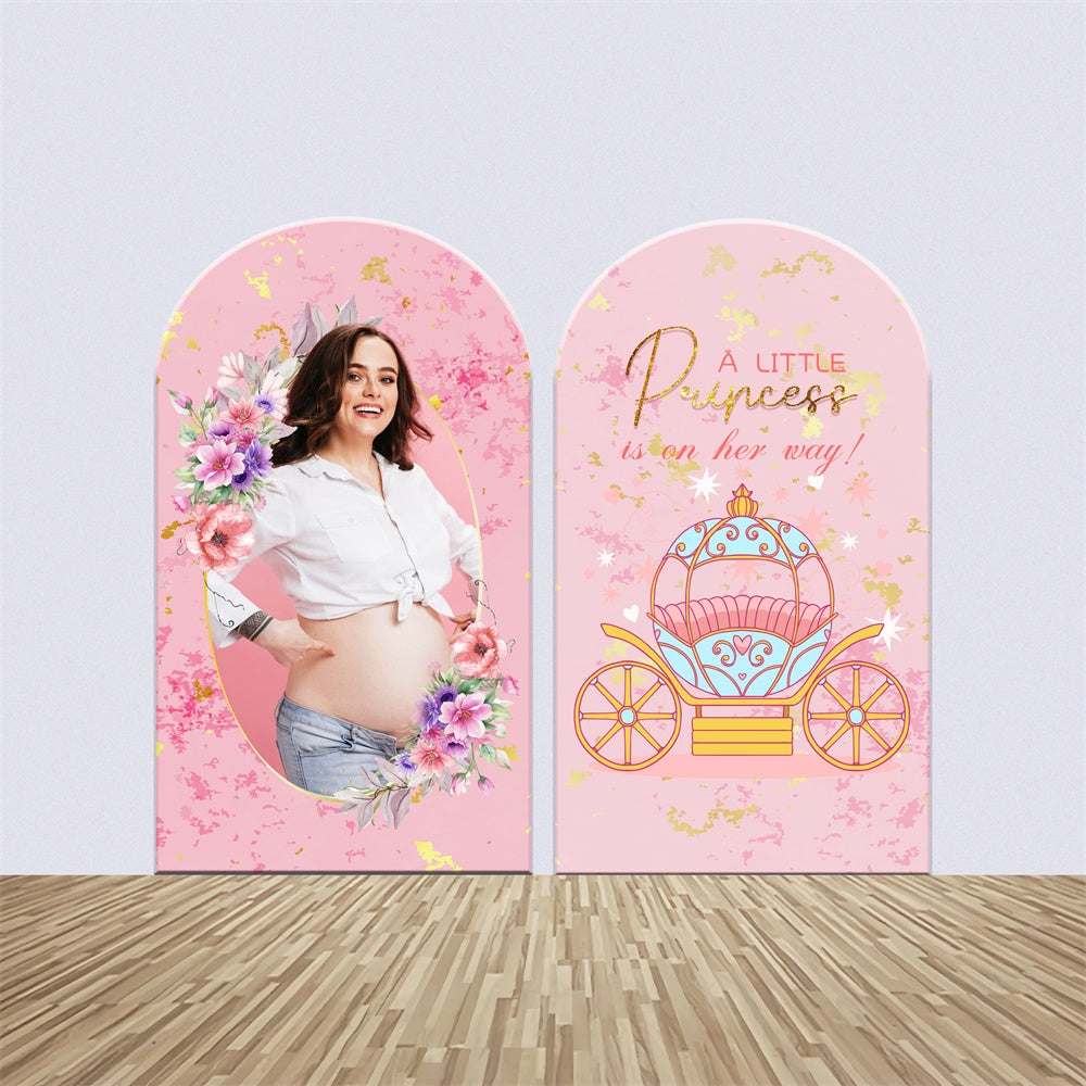 Baby Shower Backdrop Girl Blush Royal Carriage Arch Backdrop Kit LXX6-8