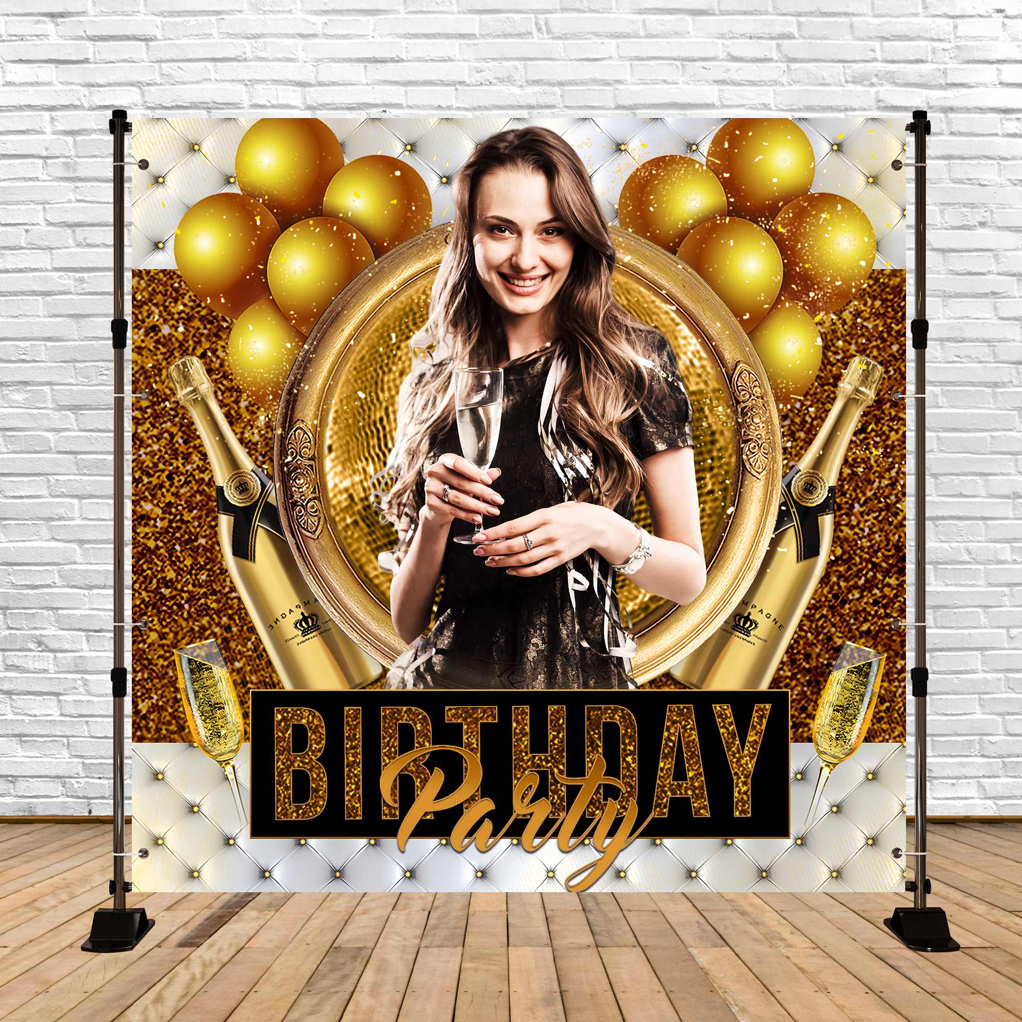 Customized Backdrop For Birthday Champagne Celebration Backdrop LXX6-88