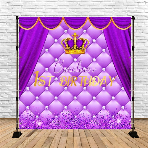 First Birthday Backdrop Glam Baby Queen Personalized Backdrop LXX6-89