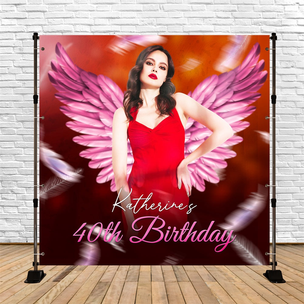 40th Birthday Backdrop Elegant Power Wings Customized Backdrop LXX6-93