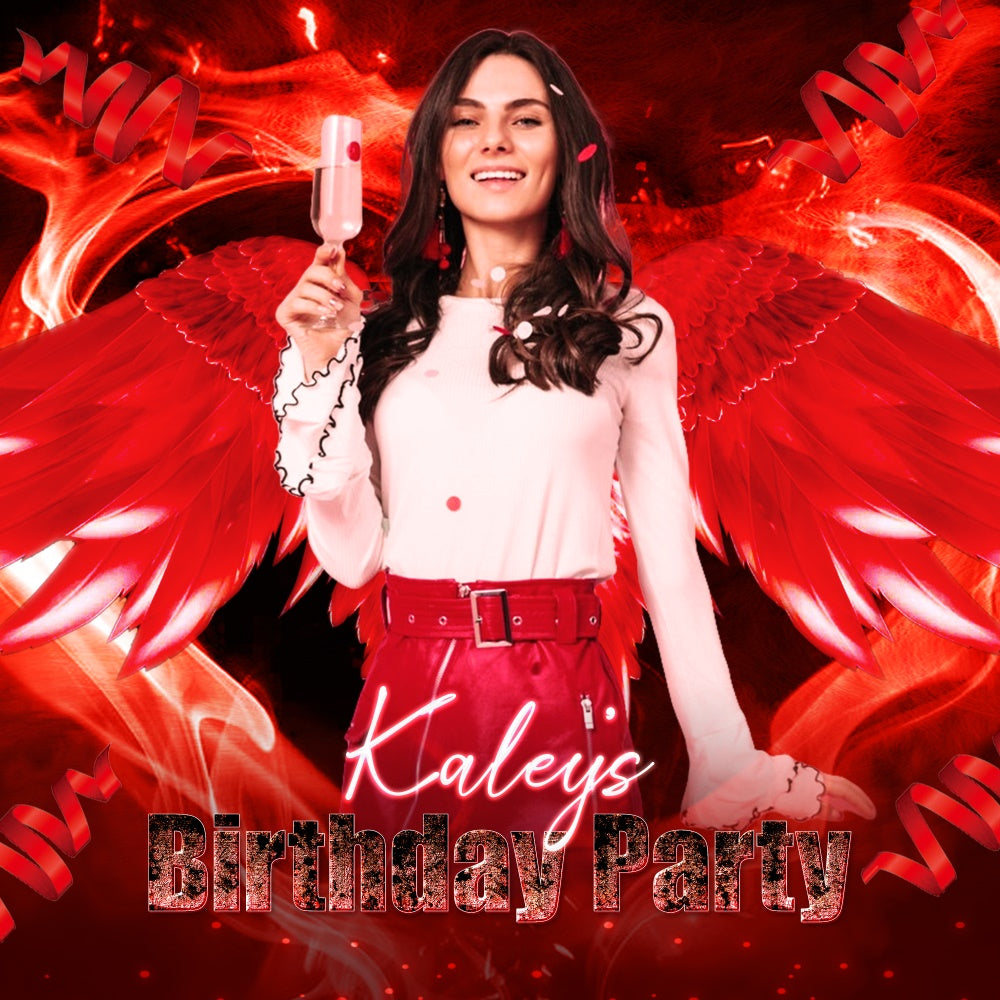 Backdrop For Birthday Crimson Wings Celebration Custom Backdrop LXX6-95