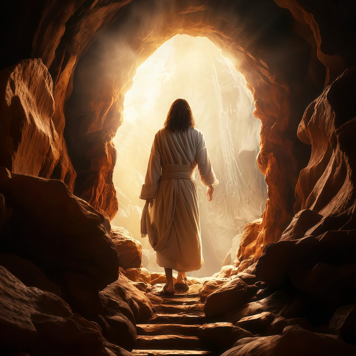 Christian Easter Photo Backdrop He Is Risen Radiant Cave Easter Photoshoot Backdrop LXX61-136