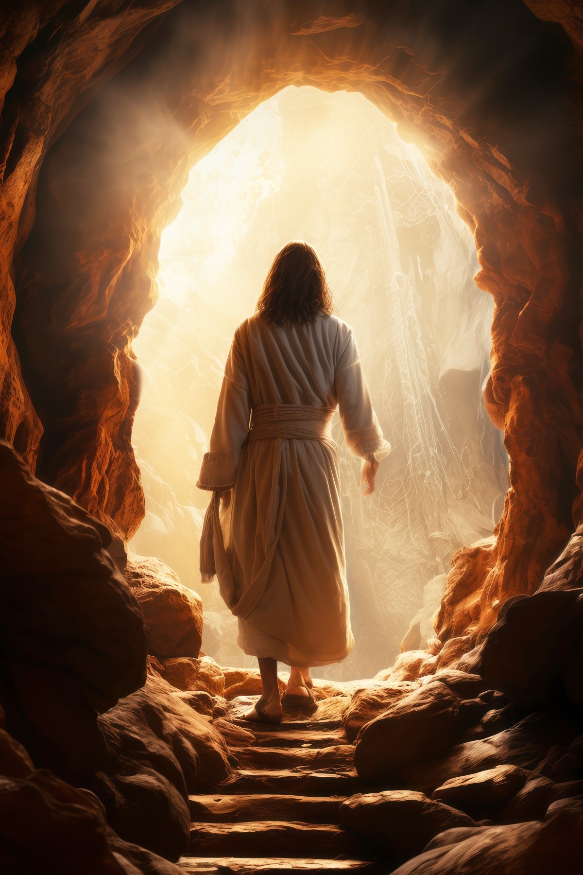 Christian Easter Photo Backdrop He Is Risen Radiant Cave Easter Photoshoot Backdrop LXX61-136