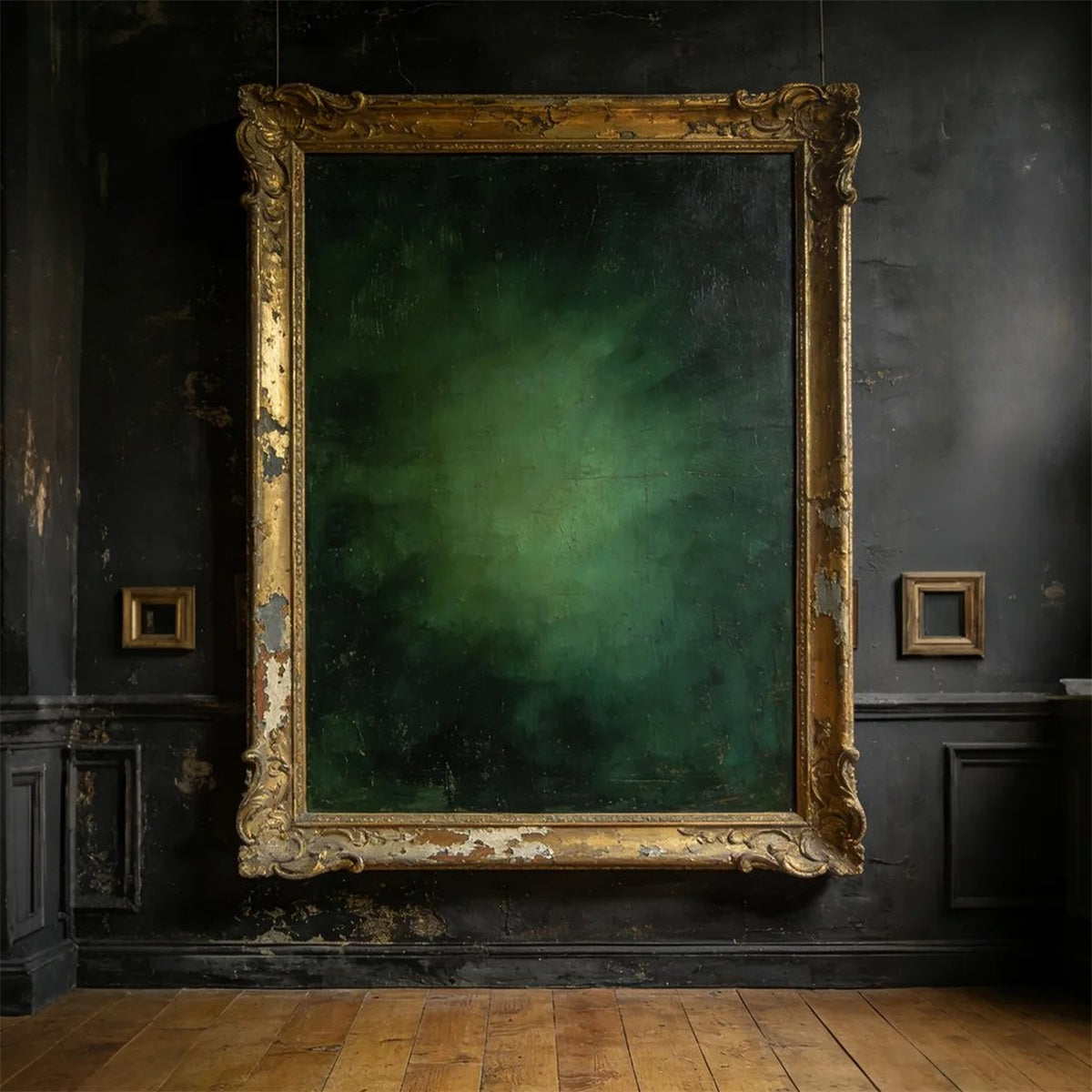Portrait Studio Backdrop Antique Gilded Frame Wall Green Photo Backdrop LXX61-15