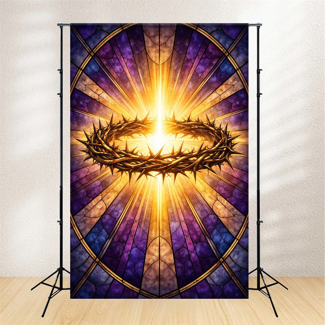 Religious Easter Backdrops He Is Risen Crown Thorns Easter Picture Backdrops LXX61-150