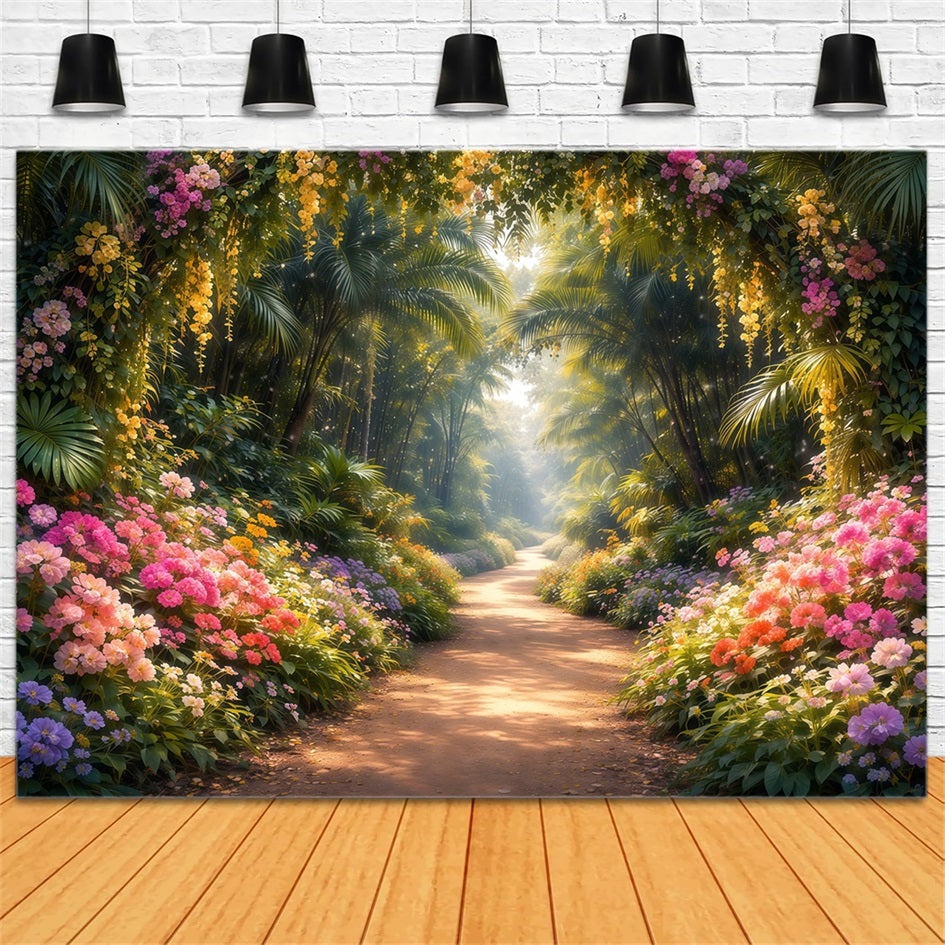 Garden Backdrop Enchanted Garden Blossom Walk Spring Photo Backdrop LXX61-153