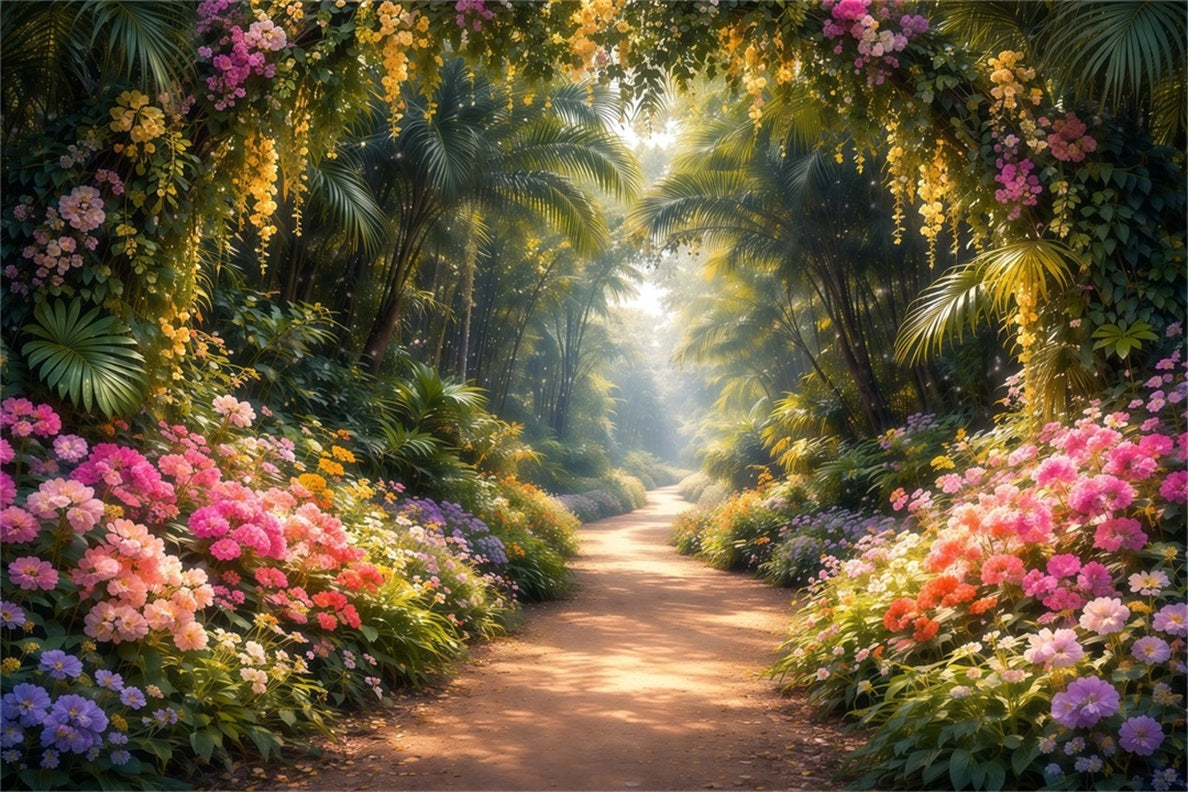 Garden Backdrop Enchanted Garden Blossom Walk Spring Photo Backdrop LX