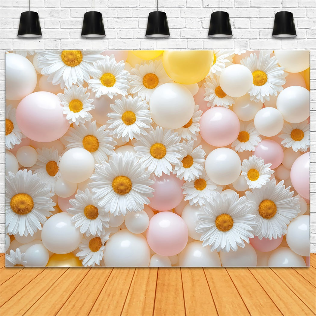 Daisy Photo Backdrop Soft Balloon Flower Wall Floral Photography Backdrops LXX61-209