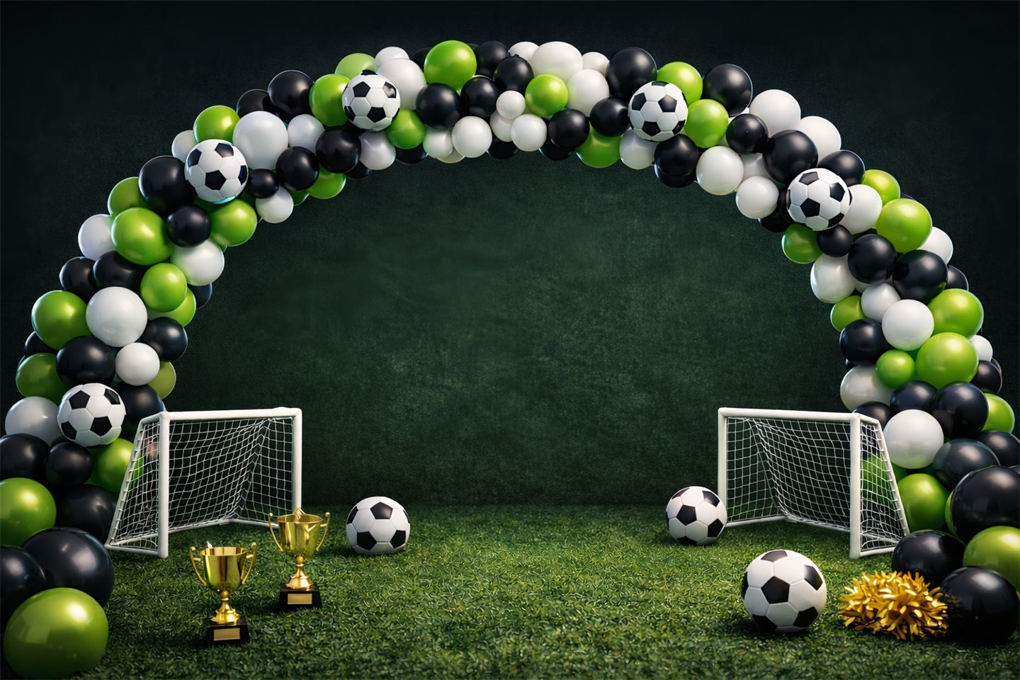 Soccer Field Backdrop Championship Goal Arch Arena Sport Backdrop LXX61-214
