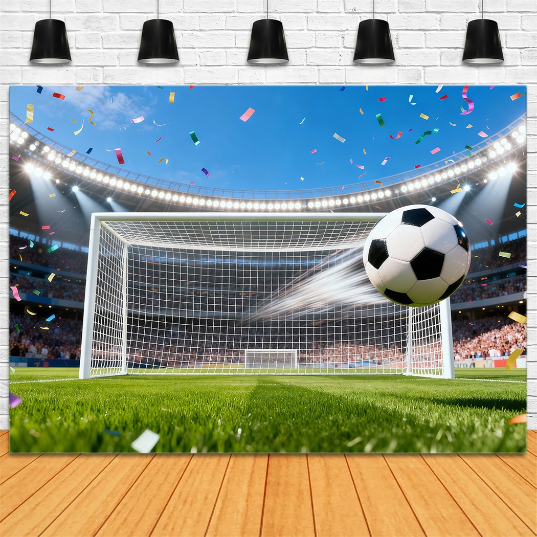 Soccer Stadium Backdrop Field Victory Goal Moment Sports Photography Backdrops LXX61-215