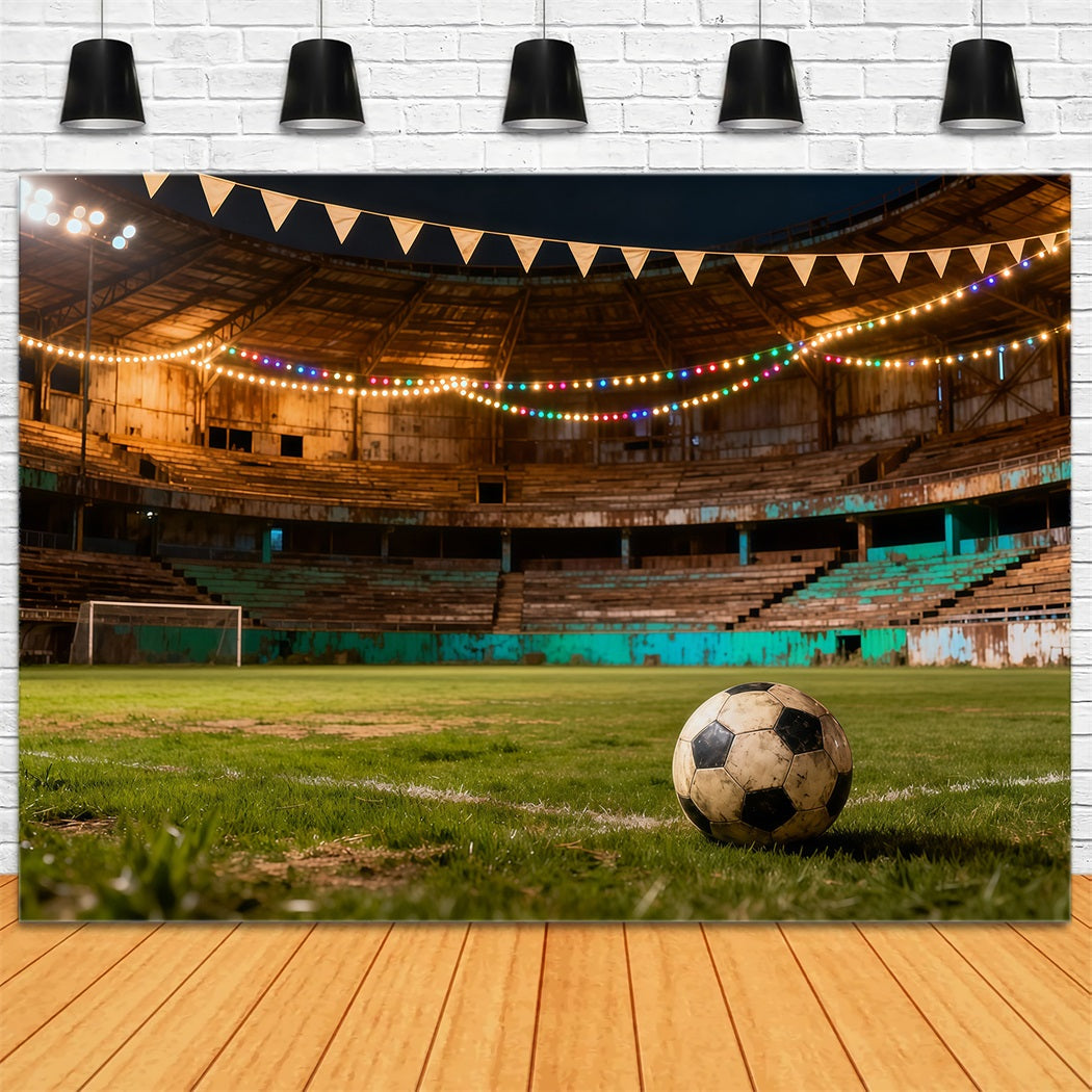 Soccer Photo Backdrop Night Stadium Celebration Lights Sports Photo Backdrop LXX61-216