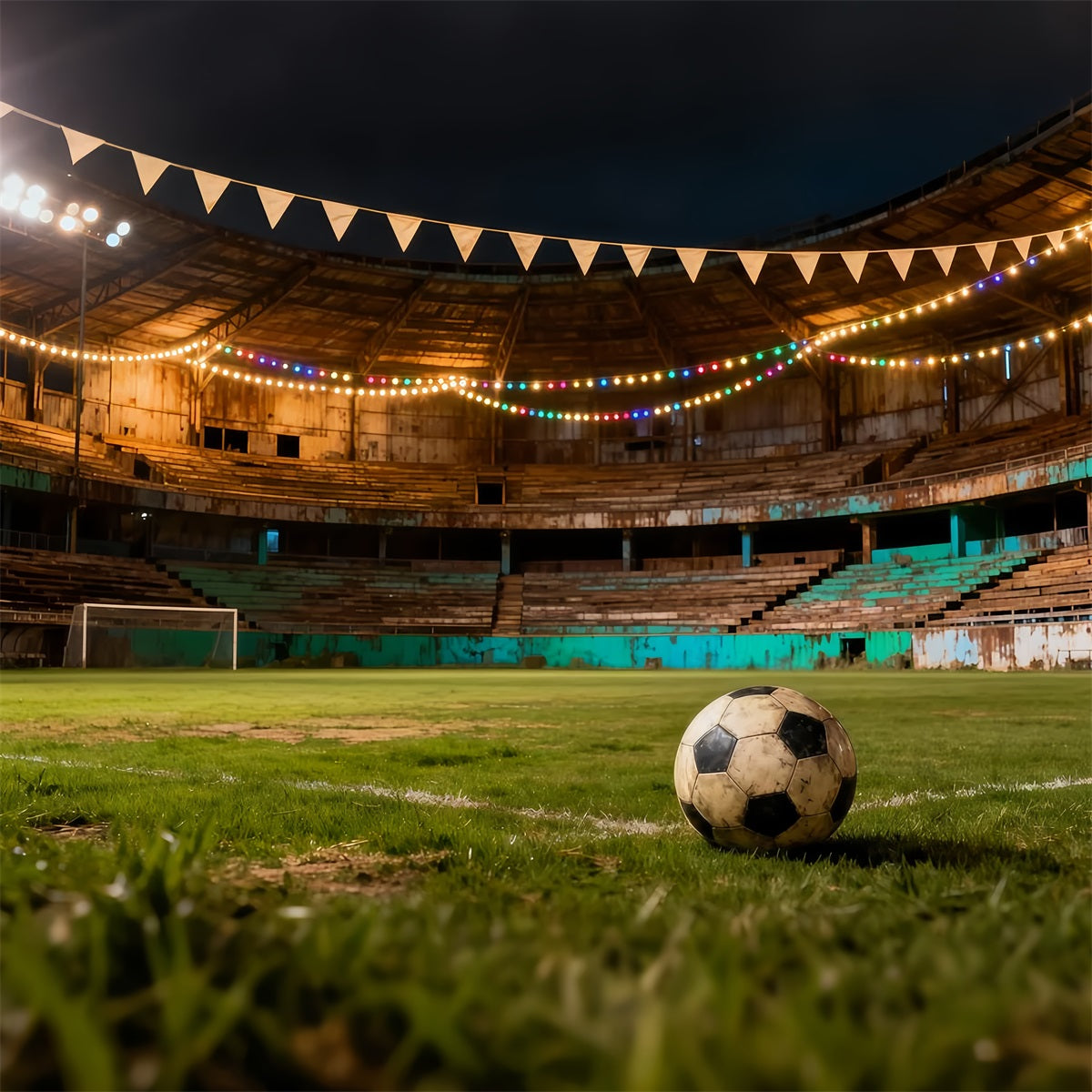 Soccer Photo Backdrop Night Stadium Celebration Lights Sports Photo Backdrop LXX61-216