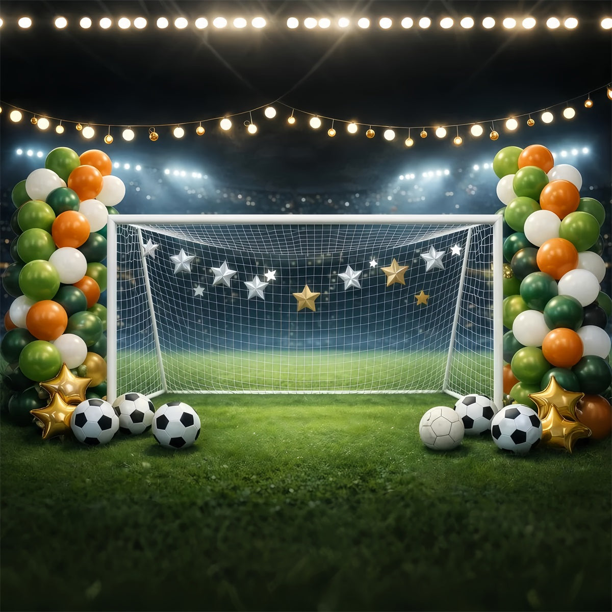 Soccer Stadium Backdrop Star Goal Championship Sports Photography Backdrop LXX61-219