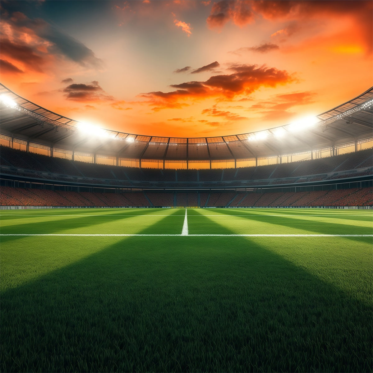 Football Backdrops Sunset Arena Field Panorama Sports Backdrops For Photography LXX61-221