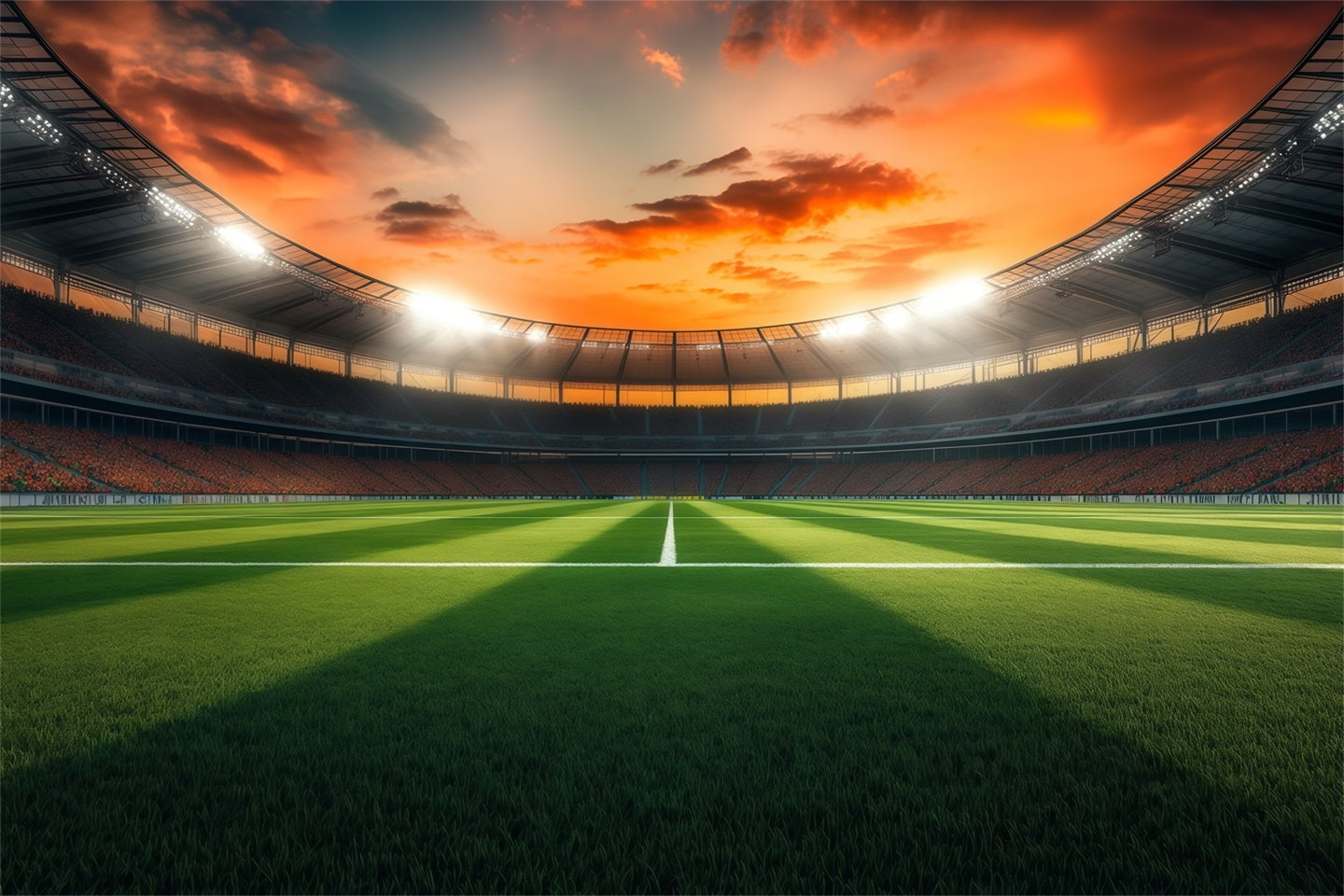 Football Backdrops Sunset Arena Field Panorama Sports Backdrops For Photography LXX61-221
