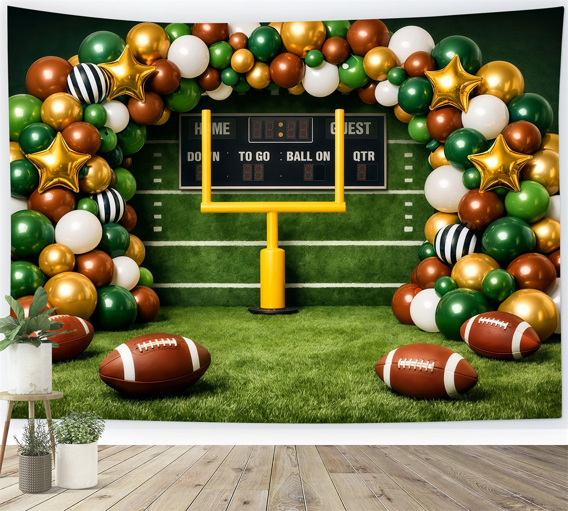 Football Backdrop Scoreboard Balloon Arch Celebration Sports Photo Backdrop LXX61-223