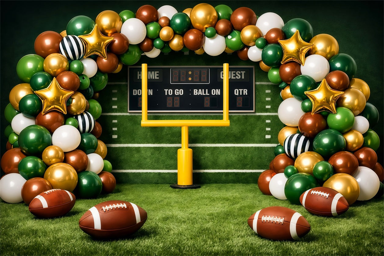 Football Backdrop Scoreboard Balloon Arch Celebration Sports Photo Backdrop LXX61-223