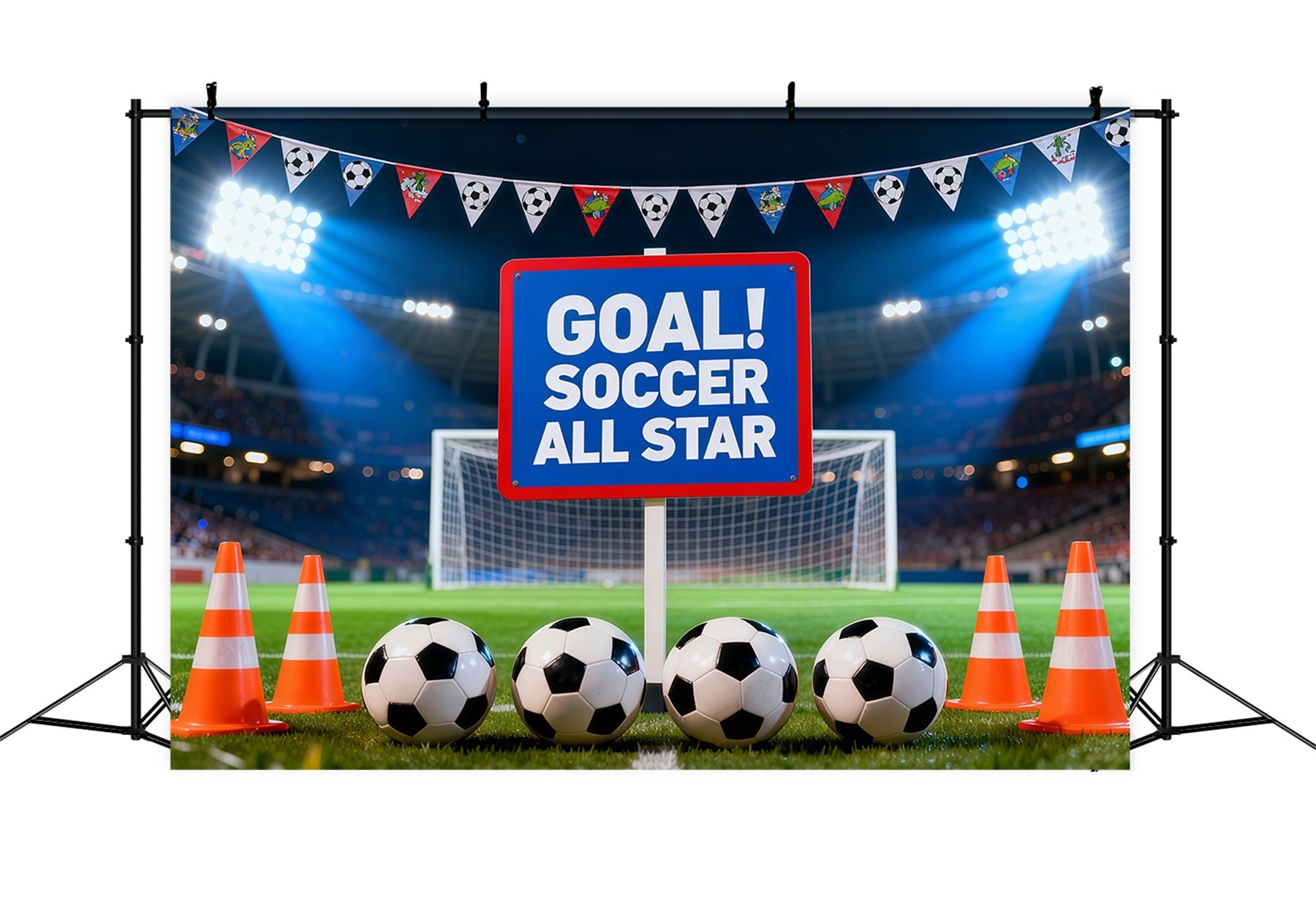 Soccer Stadium Backdrop Goal Celebration Training Field Sports Theme Backdrop LXX61-224