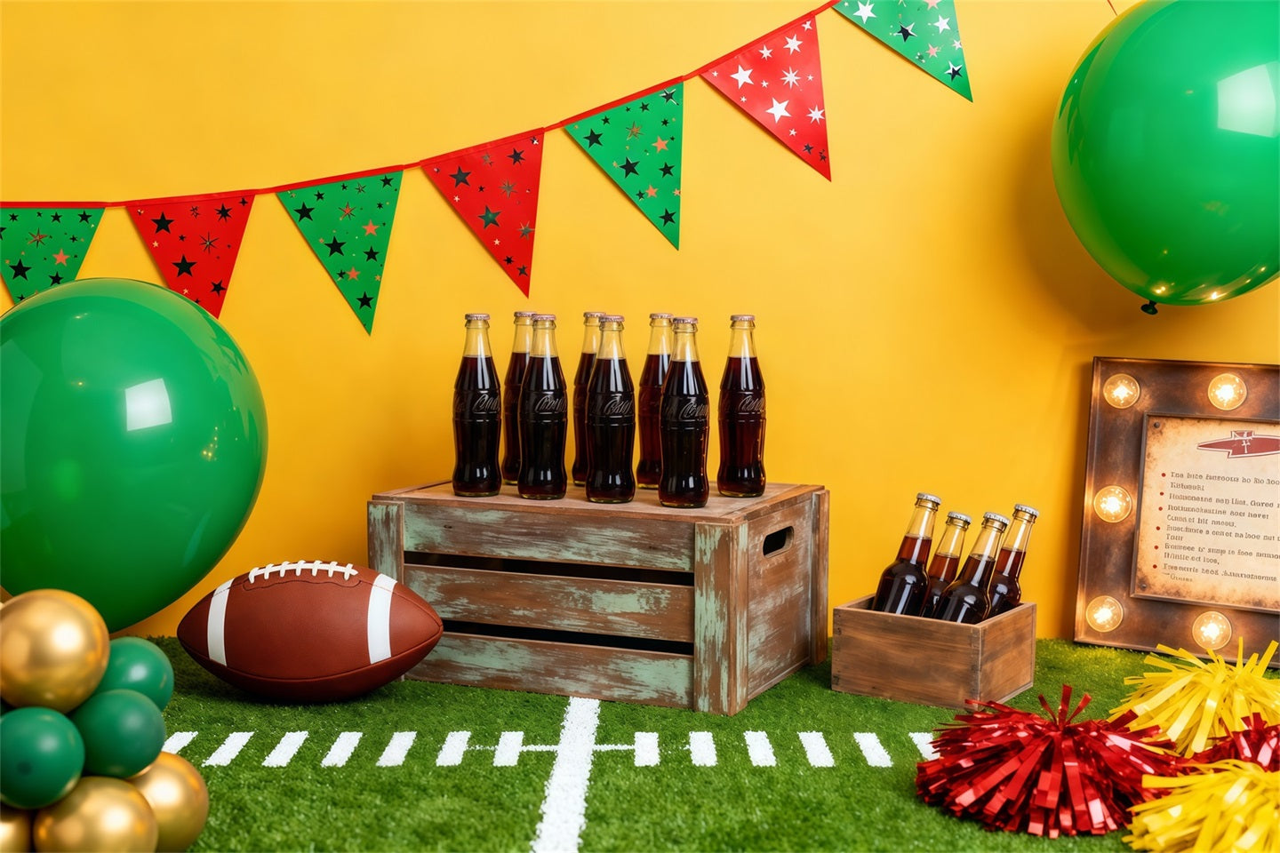 Football Photo Backdrop Game Day Tailgate Decor Sports Photo Backdrops LXX61-227