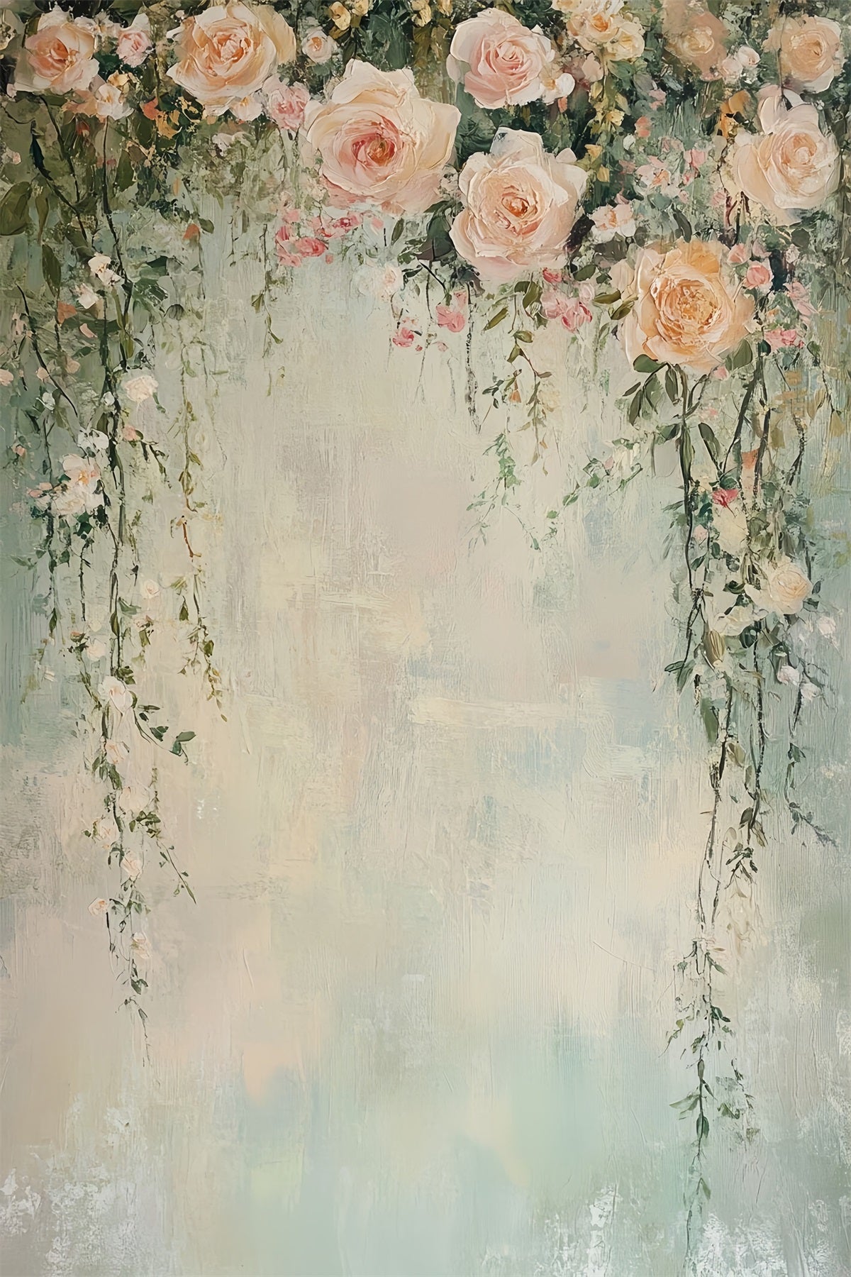 Studio Portrait Backdrops Romantic Blush Rose Cascades Portrait Backdrop Ideas LXX61-23