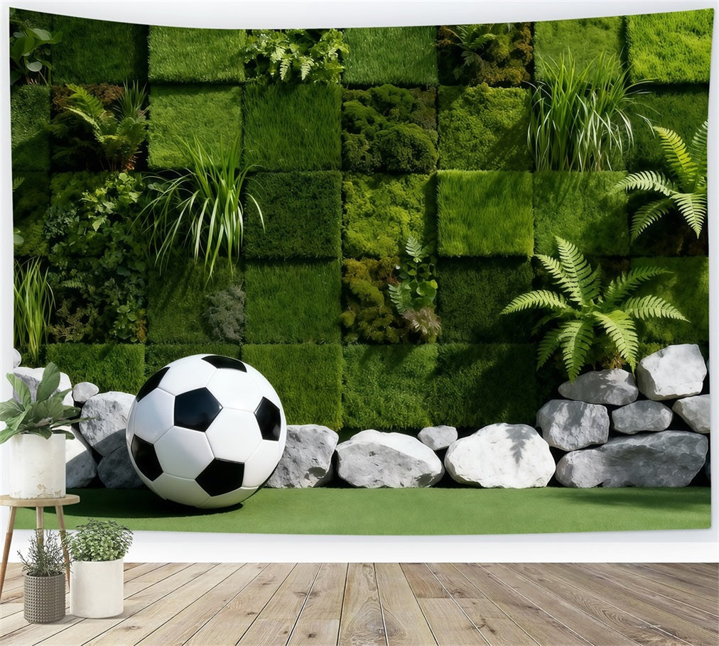 Soccer Photography Backdrop Moss Wall Green Texture Sports Backdrops For Photography LXX61-230