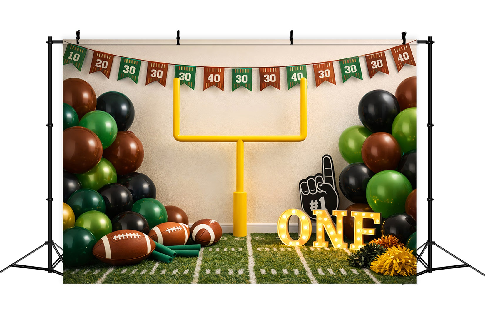 Football Photography Backdrop First Birthday Goalpost Party Sports Photo Backdrops LXX61-232
