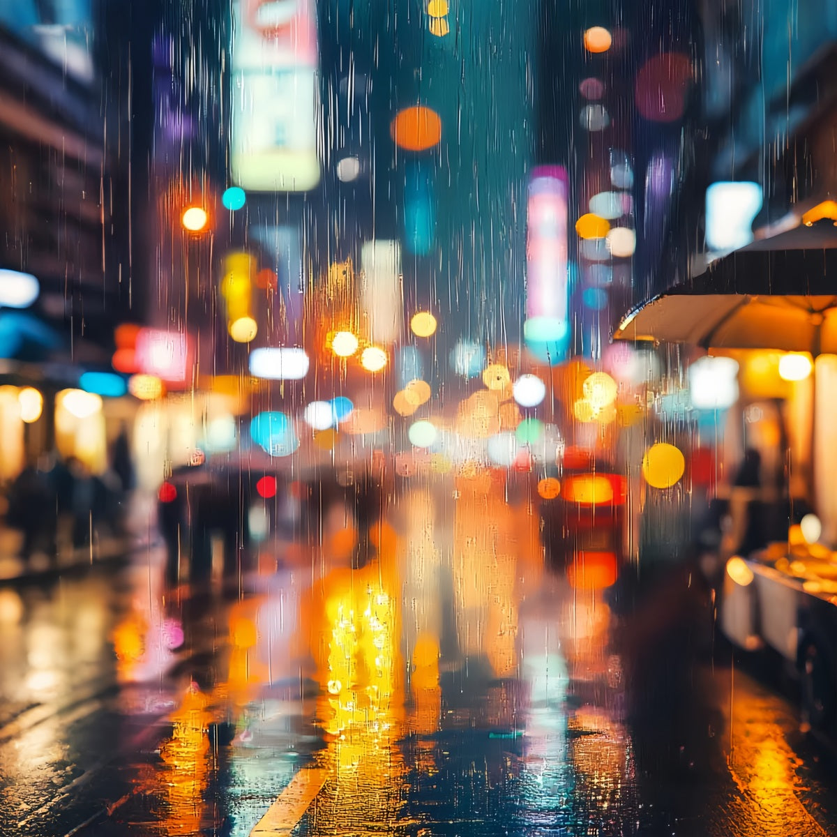 Portrait Studio Backdrops Rainy Neon City Bokeh Professional Portrait Backdrop LXX61-25