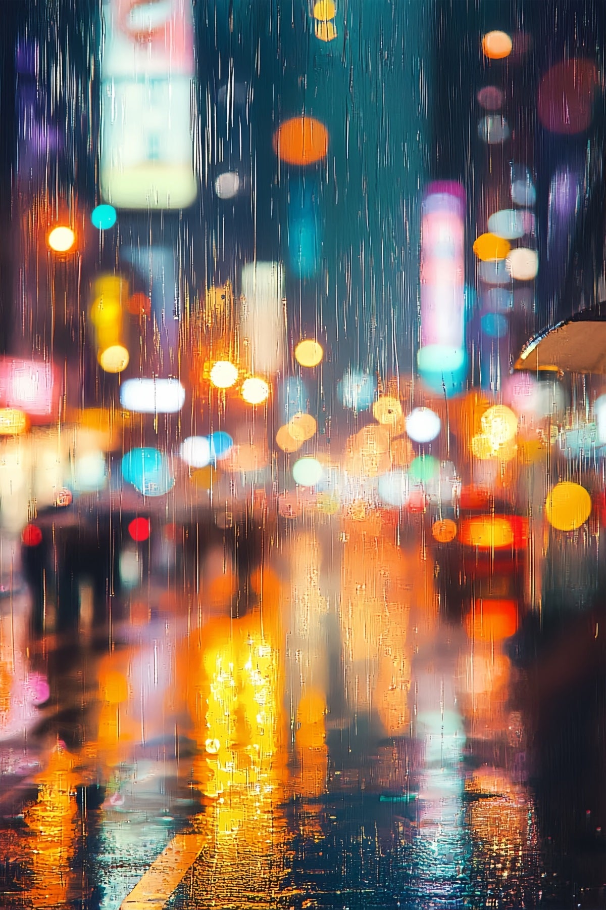 Portrait Studio Backdrops Rainy Neon City Bokeh Professional Portrait Backdrop LXX61-25