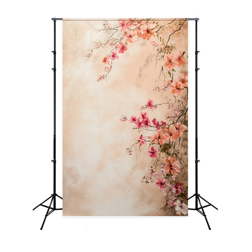 Portrait Photography Backdrops Blush Blossom Painted Wall Portrait Backdrop LXX61-4