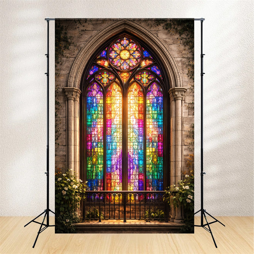Easter Backdrop Ideas For Church Radiant Gothic Stained Glass Window Easy Easter Backdrop LXX61-51