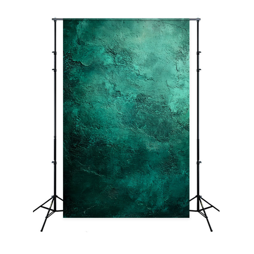 School Portrait Backdrop Emerald Aged Plaster Wall Dark Green Backdrop LXX61-8