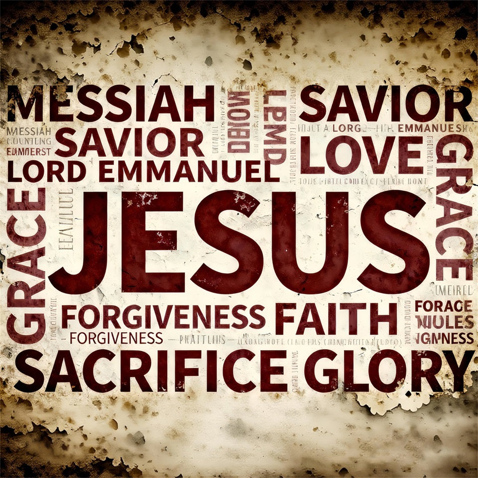 Religious Easter Photo Backdrop Jesus Faith Typography Easter Photo Booth Backdrop Ideas LXX61-85