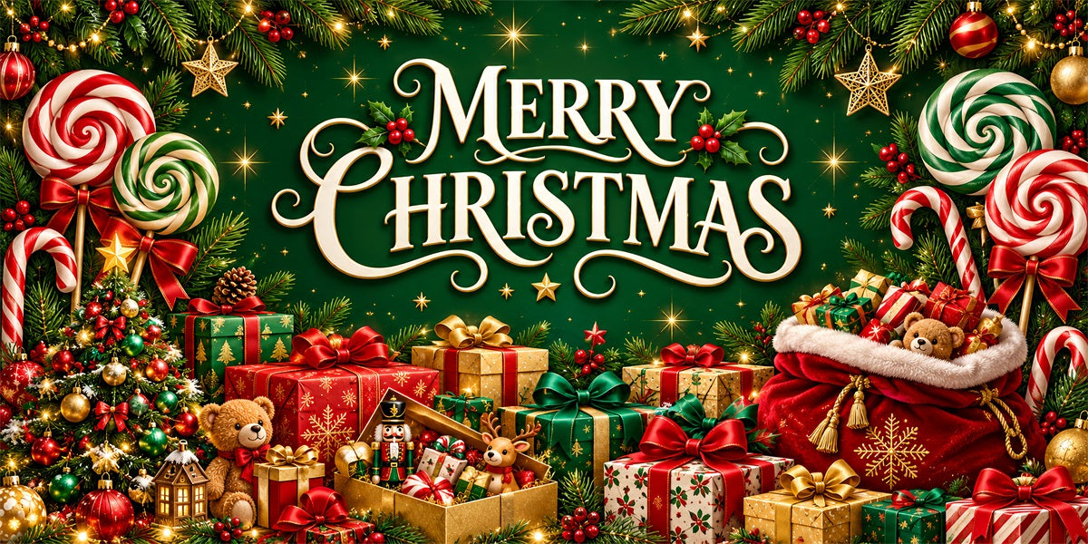 Christmas Gift Garage Door Banner Festive Candy Display Christmas Garage Door Cover LXX610-100-2 Car